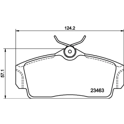 Abbildung von HELLA 8DB 355 018 441 Bremsbelagsatz nicht für Verschleißwarnanzeiger vorbereitet NISSAN: Almera II Schrägheck, Primera Limousine, Hatchback