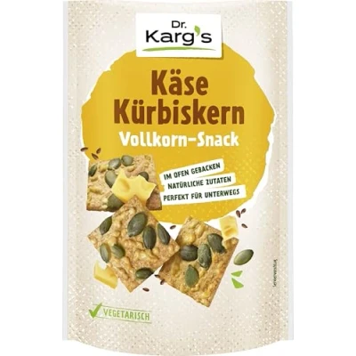 Abbildung von Vollkornsnack mit Emmentaler Käse und Kürbiskernen, 110 g, Dr. Karg`s