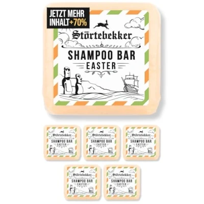Abbildung von Störtebekker® Premium Festes Shampoo Osteredition (Bergamotte) (x6) Handgefertigtes, veganes für Herren &amp; Damen Wohlduftende Duschpflege Haut und Haar Feuchtigkeits