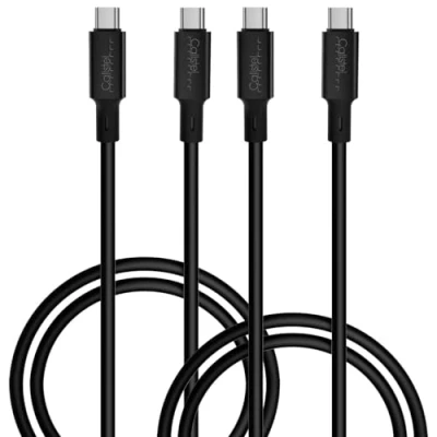 Abbildung von Callstel Datenkabel Typ C: 2er Set ultraflexible Silikon Lade /Datenkabel USB C/ C, 1 m, schwarz (USB C Kabel, Ladekabel, Schnellladekabel)
