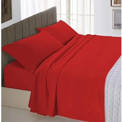 Abbildung von Italian Bed Linen Max Color Bettwäsche Set, Rot, Doppelte