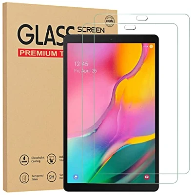 Abbildung von Gerutek [2 Stück Schutzfolie Für Samsung Galaxy Tab A T515/T510 10.1 2019, 9H Härte, 2.5D, Displayfolie Schutzglas Displayschutz Zoll 2019