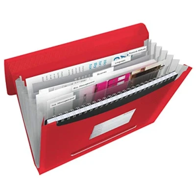 Abbildung von Esselte 624016 Fächermappe VIVIDA, A4, PP, 6 Fächer, rot