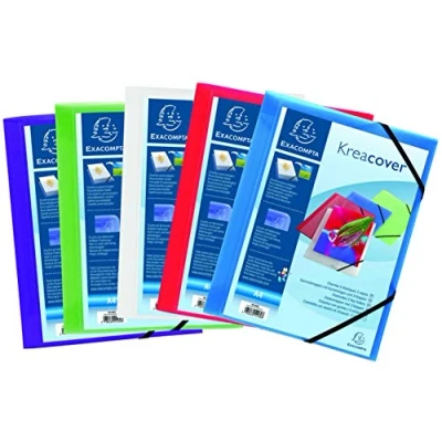 Abbildung von 25 x Exacompta Eckspannmappe Kreacover A4 PP 500my farbig sortiert