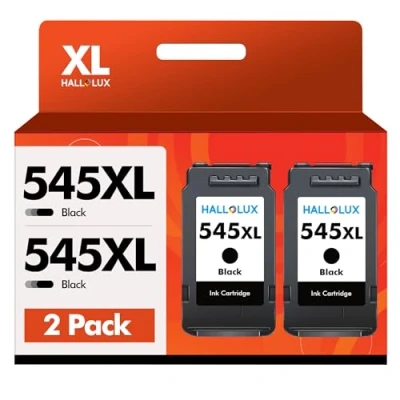 Abbildung von HALLOLUX 545 XL Schwarz, Ersatz für Canon Druckerpatronen PG Black TS3150 Patronen Pixma MX495 TS3151 TR4550 MG2555s TS3355 TR4600 TR4551 TS3350 MG2550s (2 Schwarz)