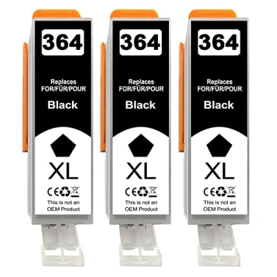 Abbildung von 3er Multipack nur Black Druckerpatronen kompatibel für HP 364XL 364 Patronen Deskject 3520 3070A Photosmart 5510 5515 5520 5525 7510 7520 6510 6520 b110a b109a Officejet 4620 4622