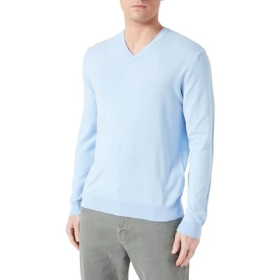 Abbildung von United Colors of Benetton Herren T Shirt V Ausschnitt M/L 1098u4486 Pullover, Hellblau 2k3, X Small