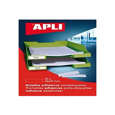 Abbildung von APLI 2613 Selbstklebende Taschen für Etiketten, 46 x 75 mm, 6 Stück