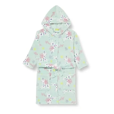 Abbildung von Playshoes Unisex Kinder Fleece Bademantel Morgenmantel, Einhorn, 134/140