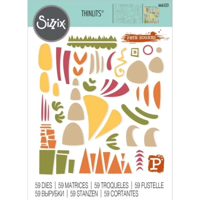 Abbildung von Sizzix Set 5PK Metal, Wafer Thin Cutting Dies for Thinlits Stanzformenset Infinite Doodles #1 666523 Hauchdünne Stanzformen aus Metall für Scrapbooking, Prägen, Journaling, Silver, One Size