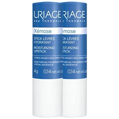 Abbildung von Uriage Make up der Marke Uriage, feuchtigkeitsspendender Lippenstift, 4 g, Duplo 2 x 1 Lippenbalsam, feuchtigkeitsspendend, spendet Feuchtigkeit und nährt die Lippen