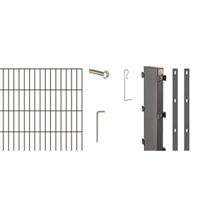 Abbildung von Alberts Gabionenzaun &quot;Gabionen Grundset Step²&quot;, anthrazit, Höhe: 100 und 180cm, Breite: 2m, zum Einbetonieren