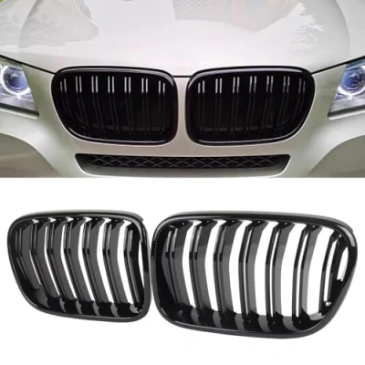 Abbildung von Gangying F25 Kühlergrille, Front Nierengitter für BMW X Serie X3 X4 F26 Nieren 2010 2011 2012 2013 Glossy Black Doppelsteg Grille