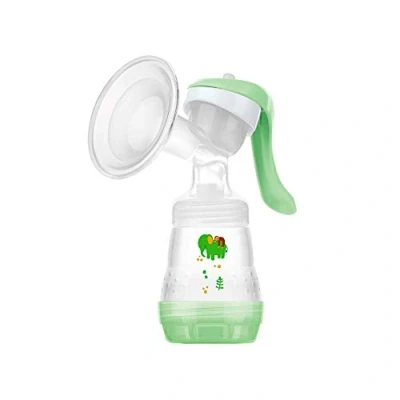 Abbildung von MAM Handmilchpumpe E102 Milchpumpe für Muttermilch, bequem und effizient, Trichter müheloses Pumpen, inklusive 1 x Easy Start Anti Kolik Flasche 0+ Monate
