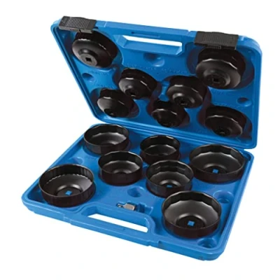 Abbildung von Silverline 952159 Ölfilterkappen, Schwarz, 6593 mm, 15 Teilig Satz