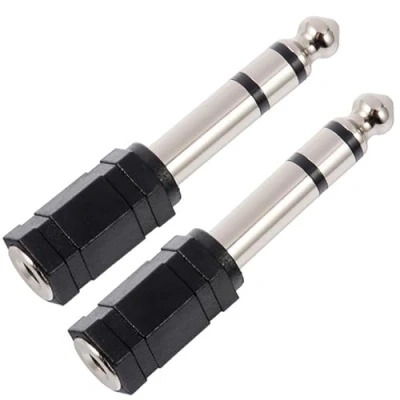 Abbildung von AQSQWQ 2 Stück Klinkenstecker Adapter 6.5 auf 3.5mm, Stereo Klinke 6 5 3 Klinkenbuchse Aux für Keyboard, Lautsprecher, Kopfhörer