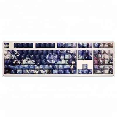 Abbildung von Genshin Impact Tastenkappen, 108 Tasten, Kirsche / PBT Thermosublimation, benutzerdefinierte Tastenkappen für 61/64/87/104/108 Cherry Gateron MX Switches mechanische Tastaturen (Furina)