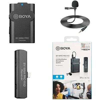 Abbildung von Boya Kabelloses Mikrofon iOS Gerät. 1 Transmitter