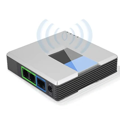Abbildung von Zerone VOIP Gateway Dual Ports SIP V2 Protokoll Fax Internet Phone Adapter mit RJ 45 Kabel(EU Stecker)