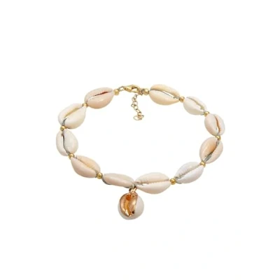 Abbildung von Elli Anklet Shell Summer Armband goldcoloured, Damen, Größe: 22, Gold coloured