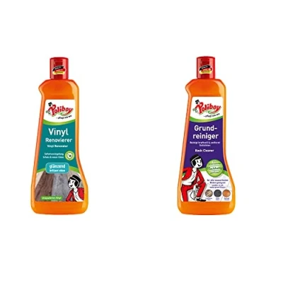 Abbildung von poliboy Reinigungsset 4 Reinigung &amp; Pflege 2x500ml Fussbodenreiniger (Grundreiniger Vinyl Renovierer Made in Germany)
