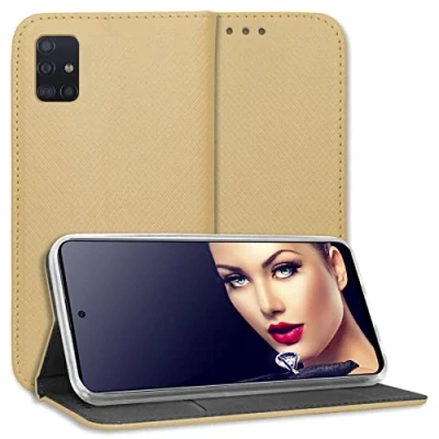 Abbildung von mtb more energy® Schutz Tasche Smart Magnet kompatibel mit Samsung Galaxy A51 (SM A515, 6.5&#039;&#039;) Gold Bookstyle Klapp Cover Hülle Wallet Case