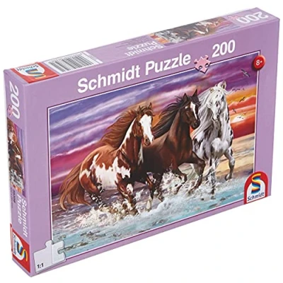 Abbildung von Schmidt Spiele Puzzle 200 Teile Kinder Wildes Pferde Trio 56356, Puzzleteile