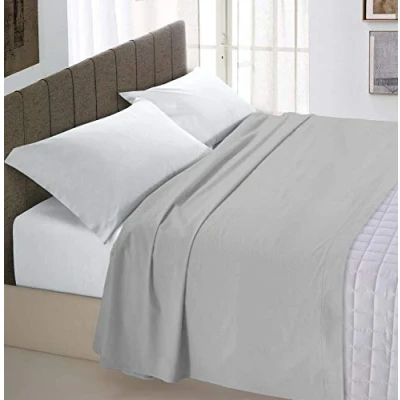Abbildung von Italian Bed Linen Max Color Oberlaken, Hell Grau, Maxy Doppelte