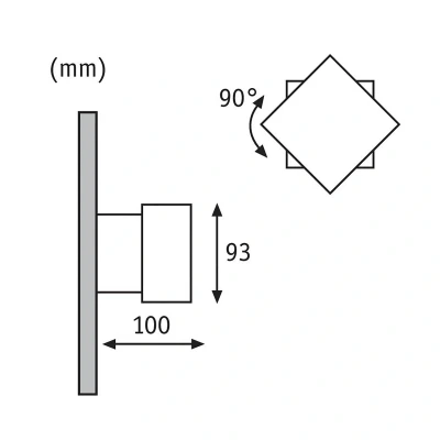 Abbildung von Paulmann LED Außen Wandleuchte &quot;Outdoor 230V Cybo 2x3,5W IP65 eckig 100x100mm Grau Aluminium&quot;, 2 flammig,