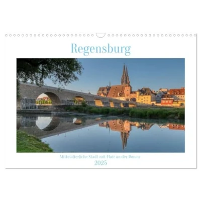 Abbildung von Regensburg Mittelalterliche Stadt mit Flair an der Donau (Wandkalender 2025 DIN A3 quer), CALVENDO Monatskalender