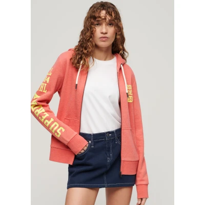 Abbildung von Superdry Athletic Graphic Sweatjacke, Damen, Größe: 42, Coral red marl