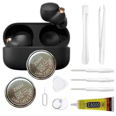 Abbildung von 2PCS Z55H akku kompatibel mit WF 1000XM4 Bluetooth Headphones Battery Series CP1254 Reparatur Tool Kit