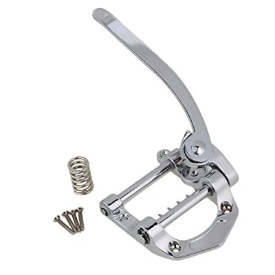 Abbildung von Yibuy Tremolo Einheit für E Gitarre, Zinklegierung, 224 x 98 mm, silberfarben