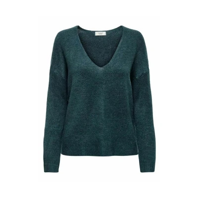 Abbildung von JDY Elanora Vneck Strickpullover, Damen, Größe: Small, Atlantic deep