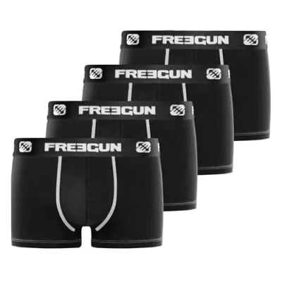 Abbildung von Unterhosen Männer Weich, Boxershorts Herren, Bequem (4er Pack), Schwarz, XL