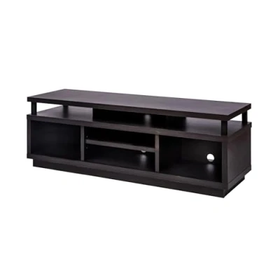 Abbildung von Iris Ohyama, TV Möbel, Schrank, Bank, Halterung für Bildschirme bis zu 55 Zoll, 5 Regale, Kabelauslass, Zeitgenössisch, Schlafzimmer, Wohnzimmer Cabinet Middle OTS 125M Schwarze Eiche