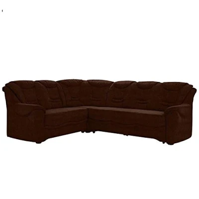 Abbildung von Cavadore Ecksofa Bansa mit Federkern / Polstercouch im klassischen Design inkl. Bettfunktion 265 x 94 215 Mikrofaser Braun