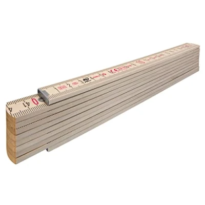 Abbildung von STABILA Zollstock Type 407 N, 2 m, naturfarben, metrische Skala, Winkelfunktion, Meterstab aus PEFC zertifiziertem Holz, Stahlblechgelenke mit integrieter Stahlfeder