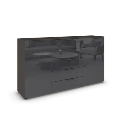 Abbildung von rauch Kommode &quot;Flipp&quot;, 2 trg mit 5 Schubladen und Soft Close Funktion, Glasfront, Breiten