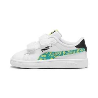 Abbildung von PUMA Smash 3.0 Masked Hero Toddlers&#039;Sneakers, Schuhe, Weiß/Sparkling Grün/Lime Sheen, 22