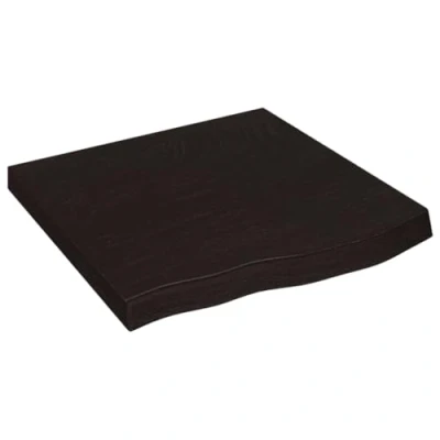 Abbildung von vidaXL Waschtischplatte, Multifunktional Arbeitsplatte mit Naturkante, Waschtischkonsole Tischplatte für Badezimmer, Holzplatte Platte, Dunkelbraun 60x60x(2 6) cm Massivholz Behandelt