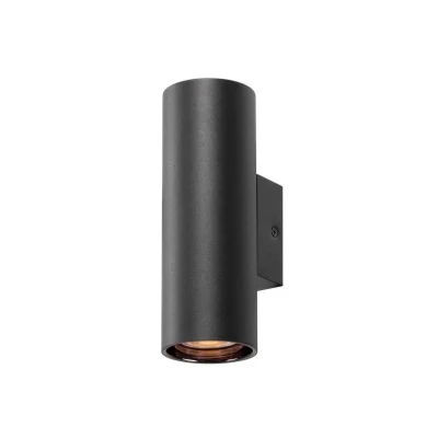 Abbildung von SLV ASTO TUBE UP/DOWN Wandleuchte, Aufbauleuchte, Innenbeleuchtung für Wohnzimmer, Schlafzimmer, Küche, Diele Kinderzimmer Aluminium, zylindrisch, max. 2x10W, schwarz