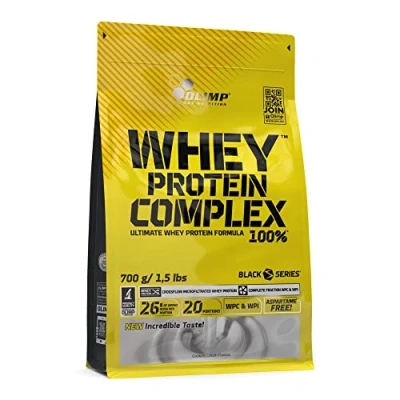 Abbildung von OLIMP SPORT NUTRITION Whey Protein Complex 100%. Hochwertiges Pulver aus der wertvollen Eiweißkombination von Molkeneiweißkonzentrat und Molkeneiweißisolat für den Muskelaufbau. Geschmack: Cookies Cream (700 g)