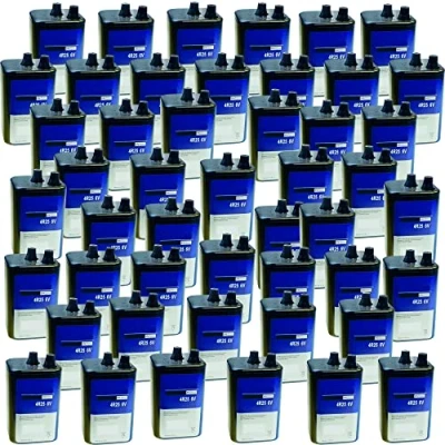 Abbildung von Volkswald 48 x Blockbatterie Trockenbatterie 6V 4R25 6 Volt 7Ah Batterie Baustelle Baustellenlampe Warnlampe Baustellenbatterie für Baustellenleuchte Blinklampe