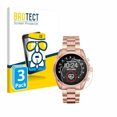 Abbildung von BROTECT Schutzglas für Michael Kors Access Bradshaw 2 (3 Stück) Schutzfolie Panzer Folie Glas [Extrem Kratzfest 9H, Anti Fingerprint,