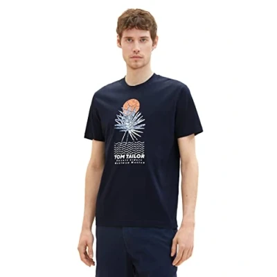 Abbildung von TOM Tailor Tshirt print, Herren, Größe: Medium, Sky captain blue