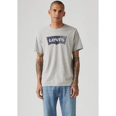 Abbildung von Levi&#039;s Graphic Crewneck TEE Tshirt print, Herren, Größe: Medium, Mid tone heather grey