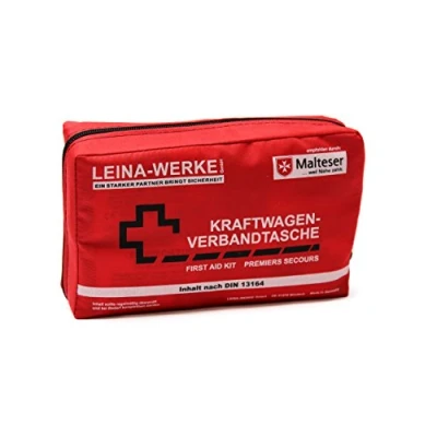 Abbildung von Leina WERKE REF 11008 Kfz Verbandtasche Compact, Inhalt DIN 13164, rot