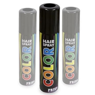 Abbildung von 3x Haarspray schwarz Spar Set: 3 Dosen zu je 100ml. Colorspray für Karneval, Fasching, Halloween und Party