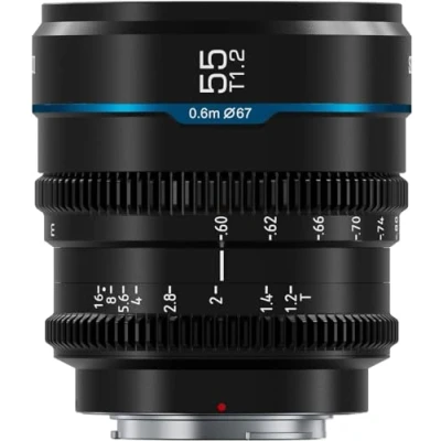 Abbildung von SIRUI Night Walker 55mm T1.2 S35 Cine Objektiv, große Blende, manueller Fokus, MS55L B, L Mount, Schwarz